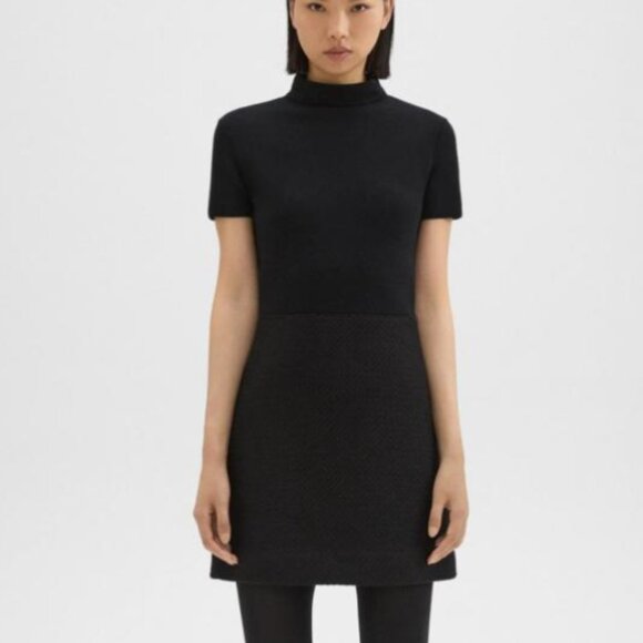 Theory Knit Combo Dress, Size: P, Color: Black - Picture 1 of 4